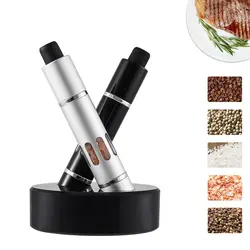 Household Aluminum Alloy Sea Salt Black Pepper Grinding Sets,Spice Bottle Sichuan Pepper Grinder,One Handed Grinder,Spice Mills