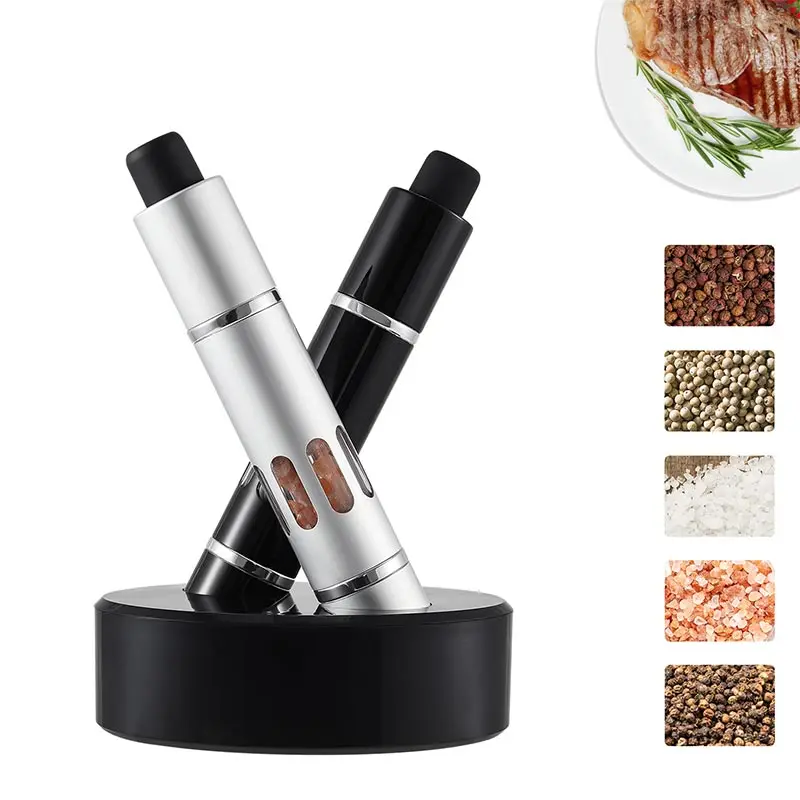 Household Aluminum Alloy Sea Salt Black Pepper Grinding Sets,Spice Bottle Sichuan Pepper Grinder,One Handed Grinder,Spice Mills