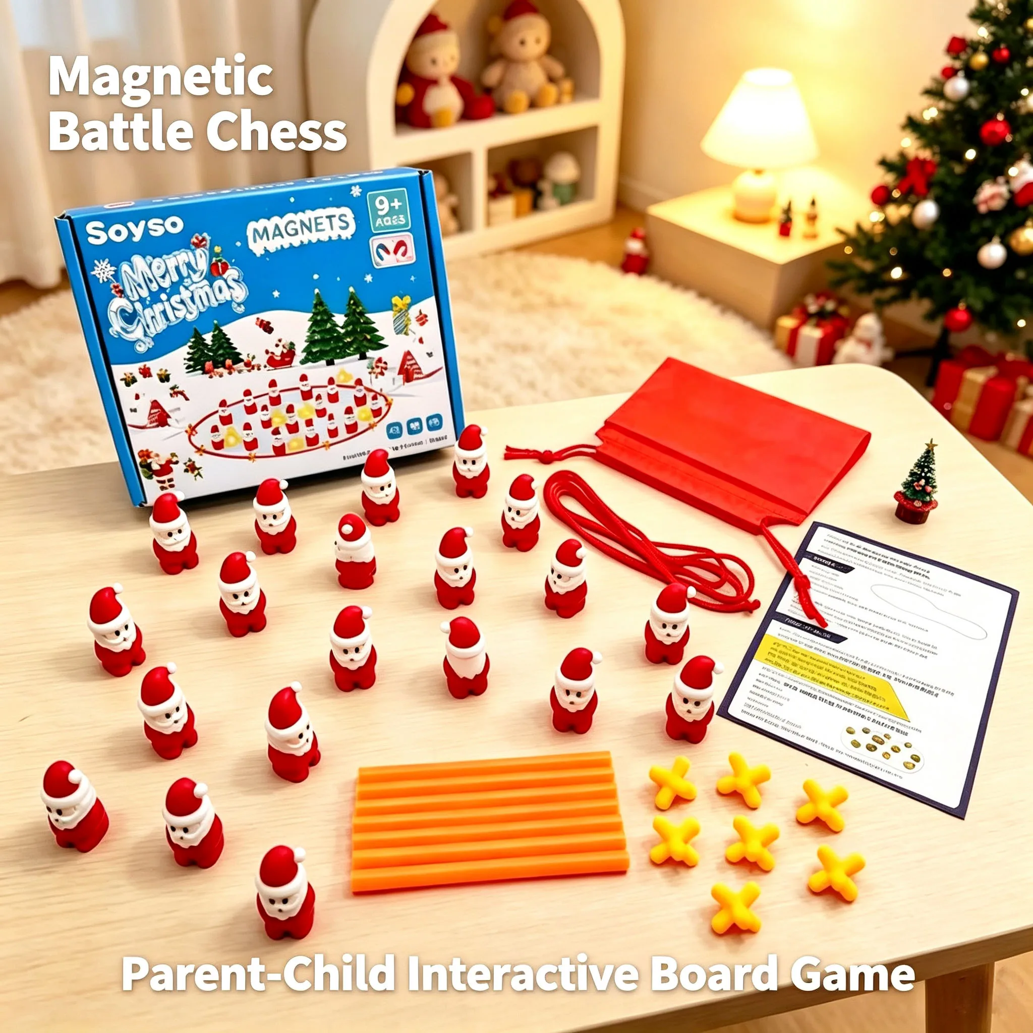 Magnetic Effect Chess Game For Kids Logical Thinking Battle Toy Christmas Family Interactive Board Playset