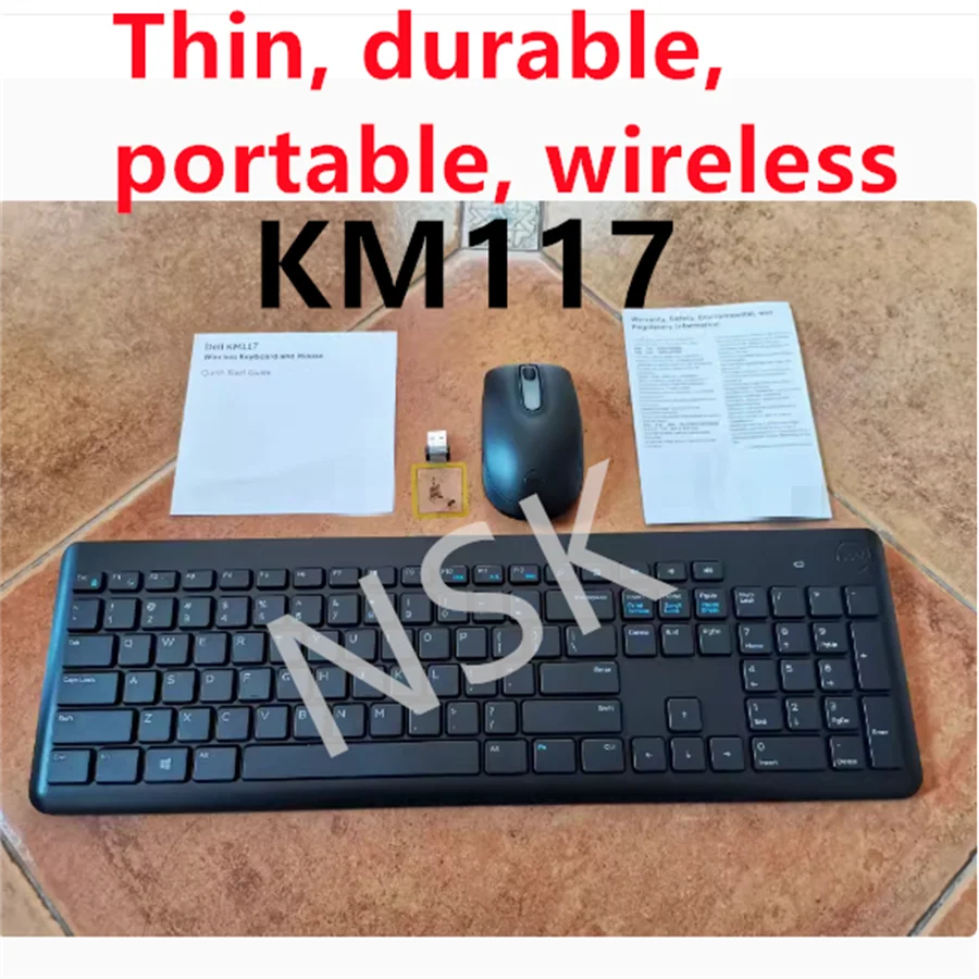 Original  New KM117  for DELL Wireless Multimedia Keyboard and Mouse Set, Lightweight Chocolate USB Link 100% TEST OK