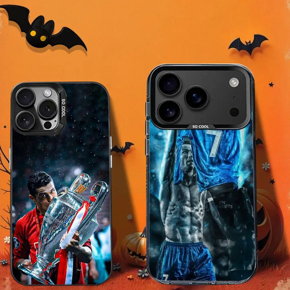 

C-CR7S Football R-Ronaldo-ES Phone Case For iPhone 16,12,13,17,15,1,11,Mini,Pro,SE,XS,MAX,Black Matte Silicone Cover