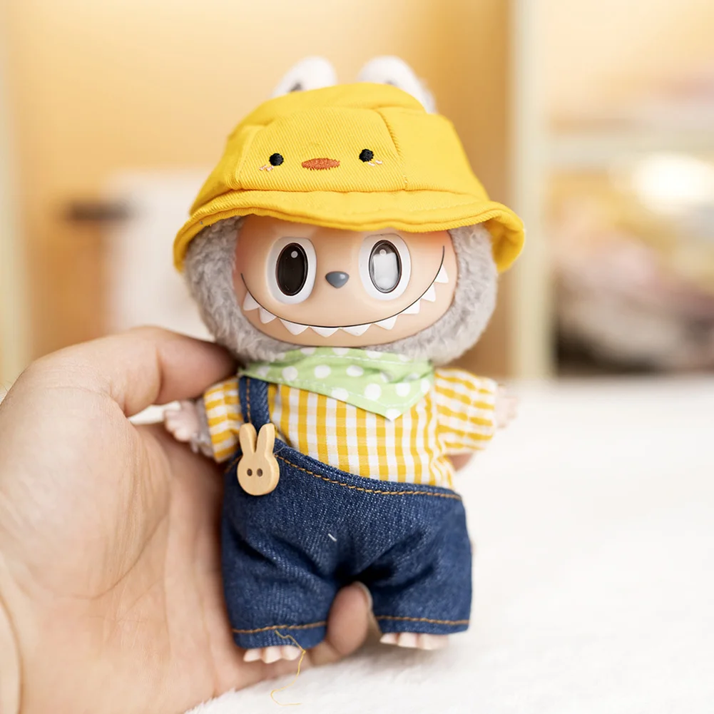 17cm Mini Plush Doll'S Clothes Outfit Accessories for Labubu Clothes Time to chill doll clothes