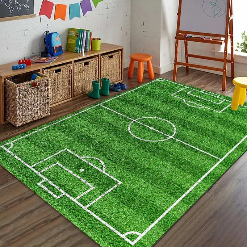 

Sports Theme Racing Track Basketball Court Soccer Field Carpet Kids Play Mat Home Decoration Non-Slip Floor Mat Rugs for Bedroom