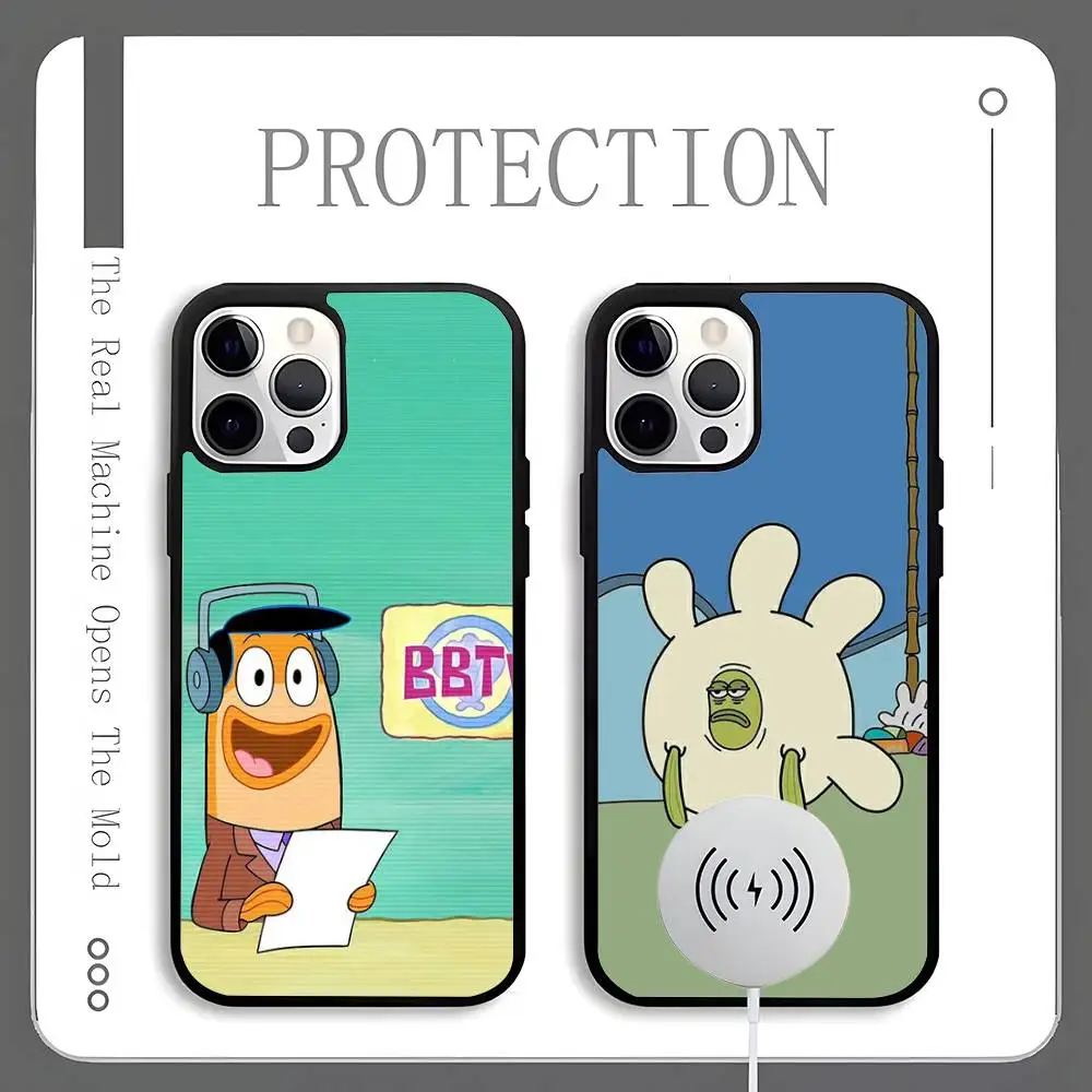 

Bikini Bottom Crowdfish Phone Case For Magnetic Wireless Charge Cover For iphone 16 15 14 13 12 11 Pro Max Plus Coque