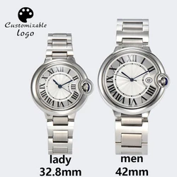 Customizable logo Men's/Women's Watch 42mm/32.8mm 316L Stainless Steel Sapphire Glass Case Suitable For Miyota8215/ ST6 Movement