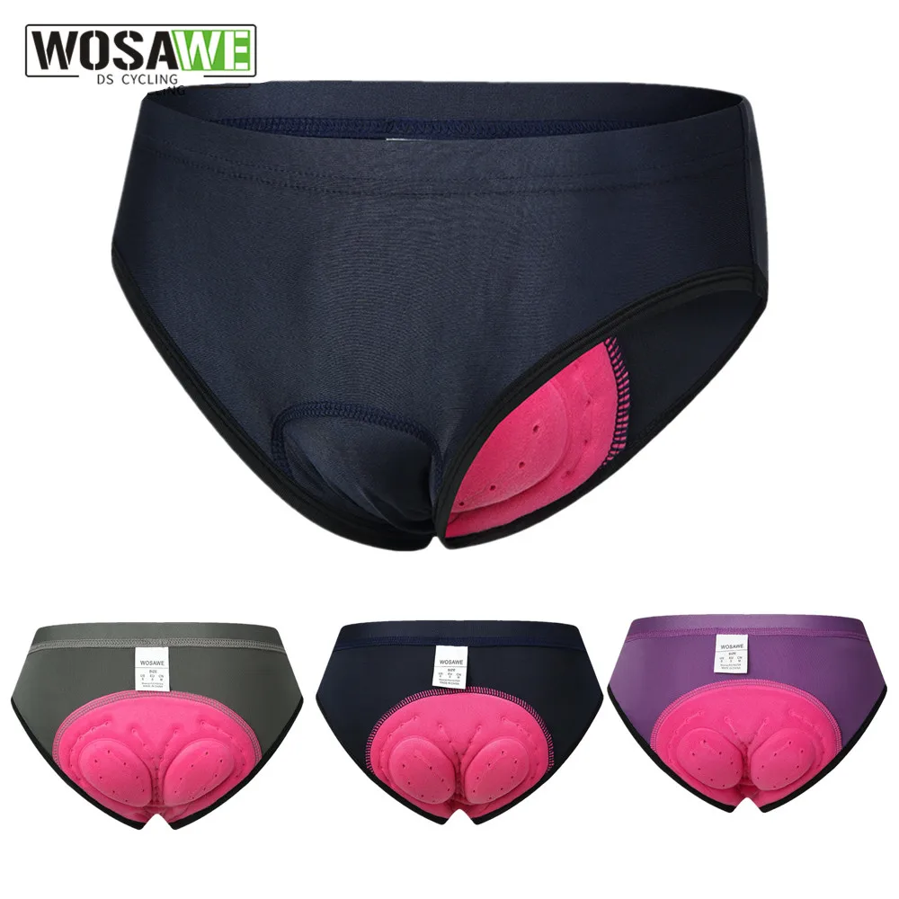 

WOSAWE Women's Cycling Underwear 3D Gel Padded Triangle Shorts Bicycle Underpants Female Shorts Riding Bike Underpants S-2XL