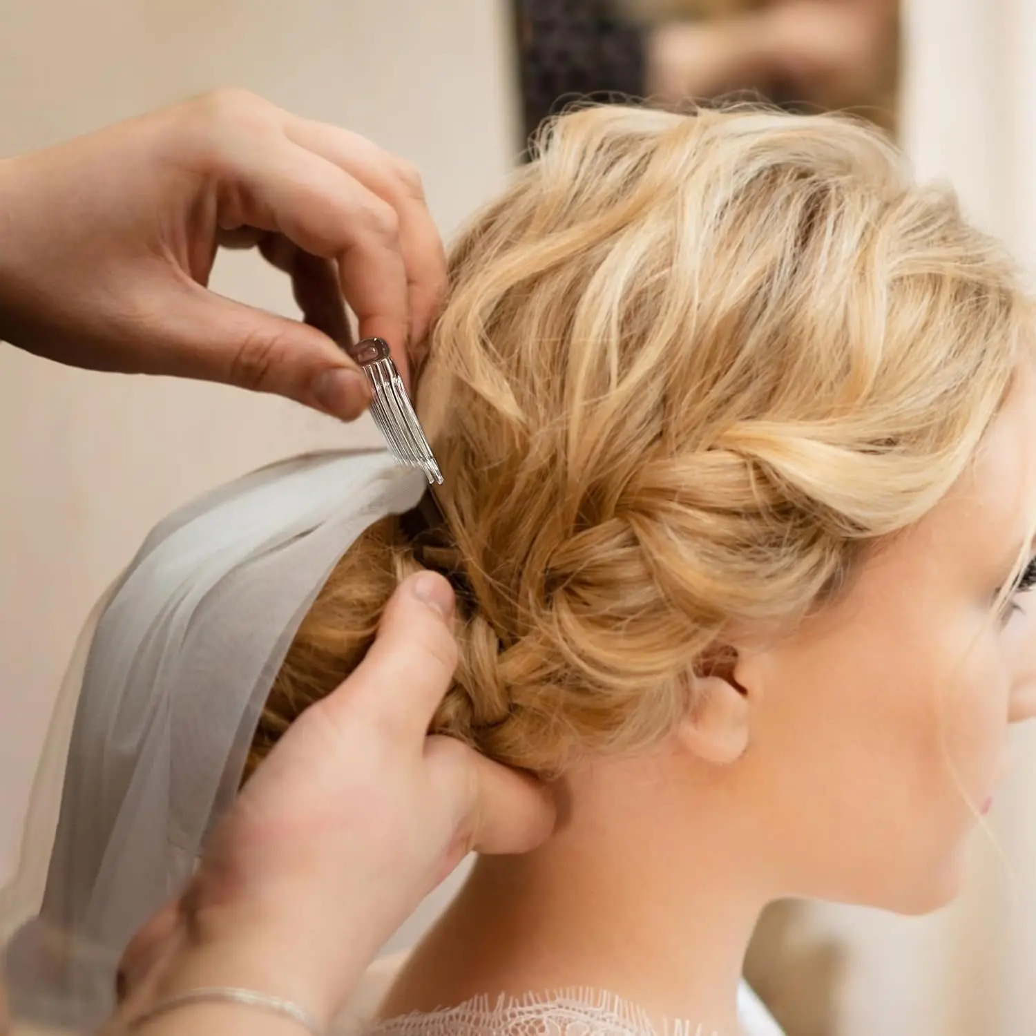 6 Stück französische Haarseitenkämme für Frauen, feines dünnes Haar, dekorative Haarkämme für Frauen und Mädchen, Braut, Hochzeit, Schleier, Haarspange, Kämme – Detail 5