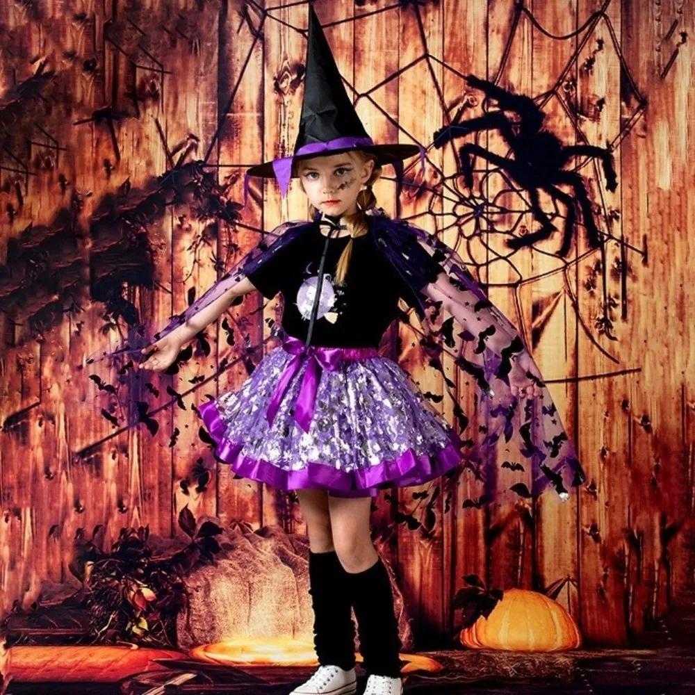 Gothic Spider Web Halloween Tulle Cape Bat Long Mesh Cloak Polyester Soft Cosplay Bridal Costume Photoshoot