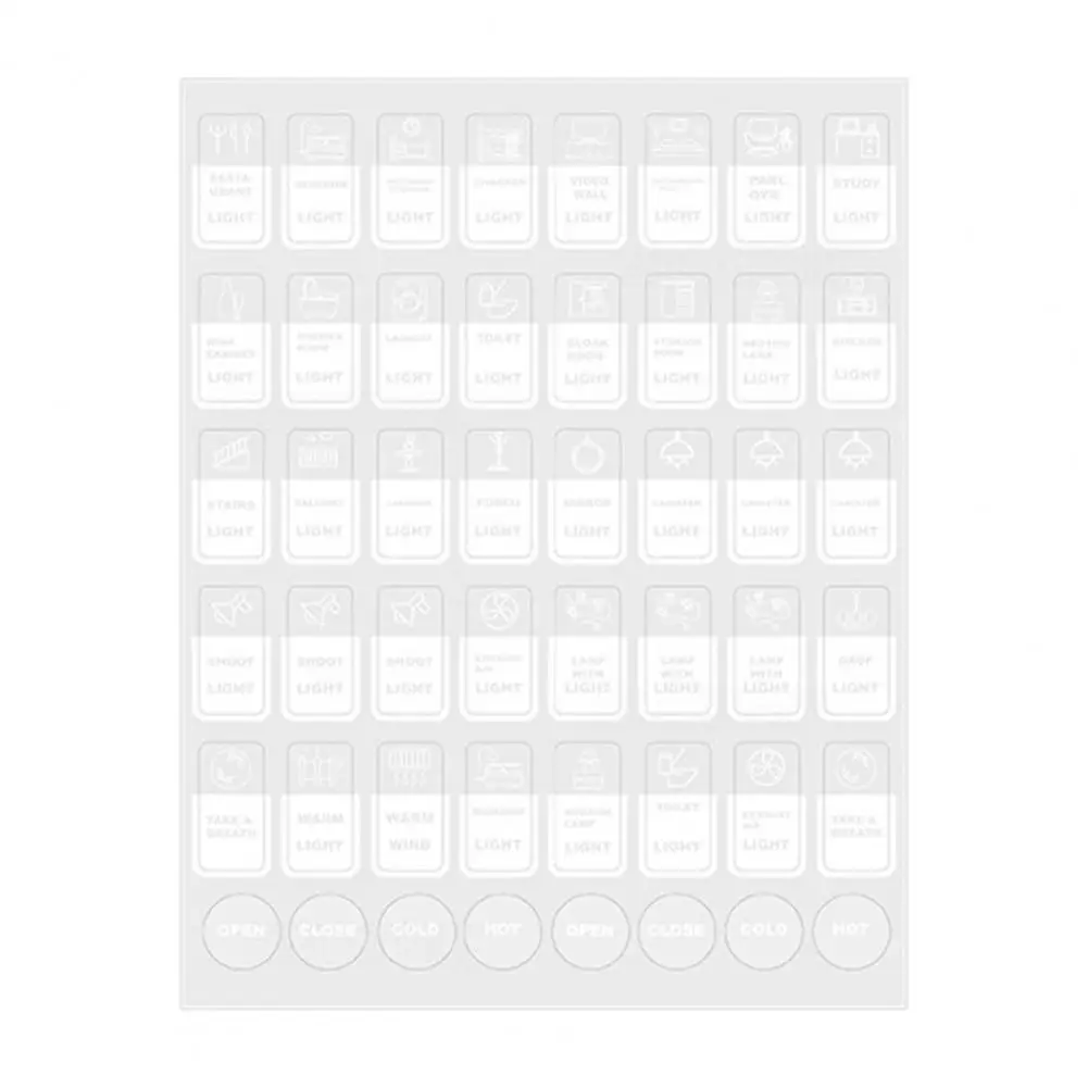 1 Sheet Practical Clear Icons Living Room Touch Switch Lcon Stickers Complete Labels Touch Switch Lcon Stickers