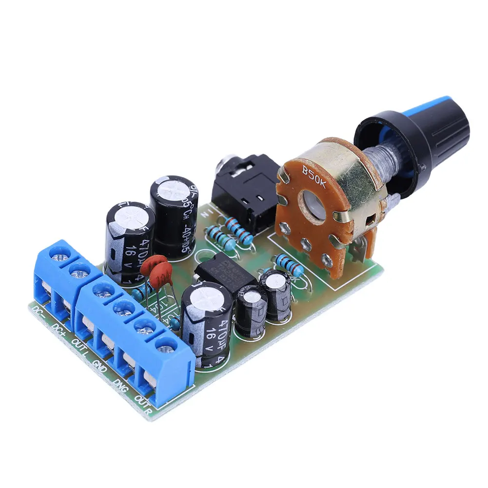 TDA2822M AUX Audio Amp Board Module DC1.8-12V 2.0 Channel Handy Digital Power Amp Module Board for Computer Speaker