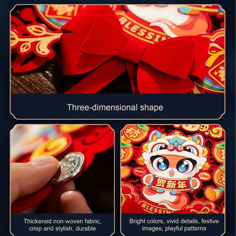 Chinese New Year 3D Fu Window Sticker 2025 Year Of The Snake Door Sticker Decorations For 2025 Spring Festival