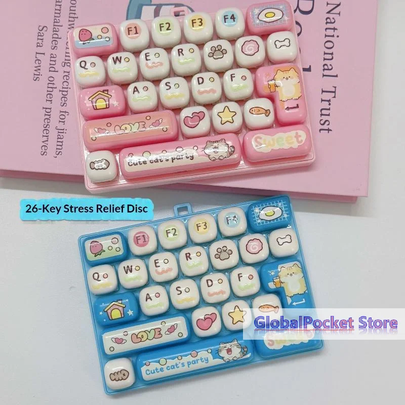[TG823]1PcsCute Cute 26 Key Stress Reducing Keyboard Creative Mechanical Healing Tool Popular Pendant Small Gift Accessories