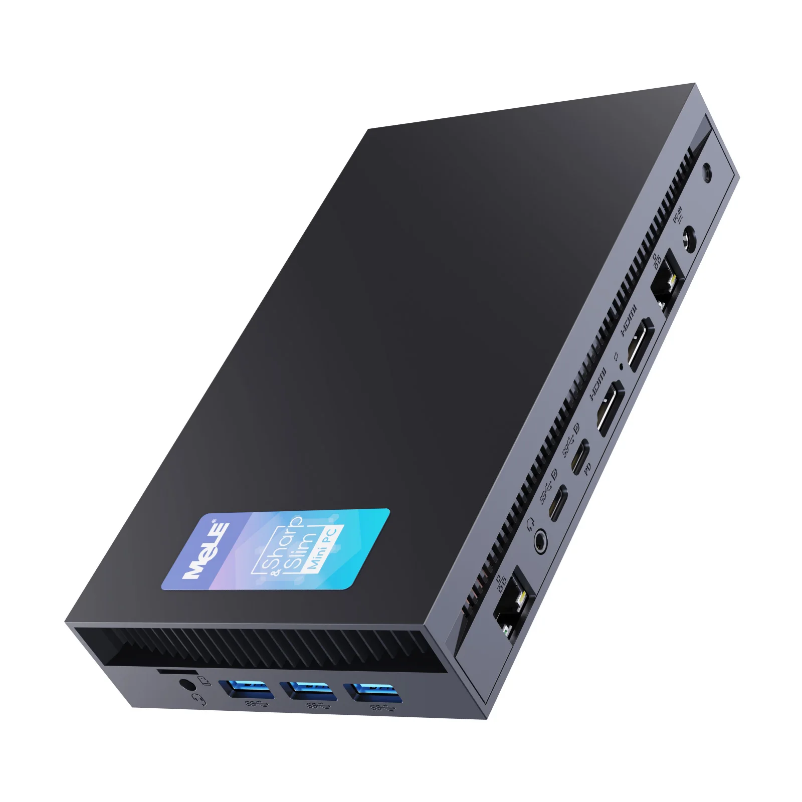 Mele mini pc intel core i5-12450H windows 11,16gb 512gb porta ethernet dupla, usb tipo-c, microcomputador de design industrial overclock x5