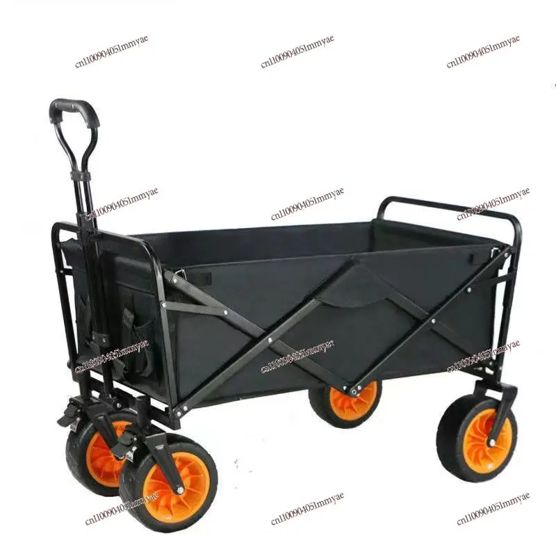 

Outdoor Camping Cart Foldable Trolley Camper Portable Household Shopping Cart 8 Inch Street Stall Trolley