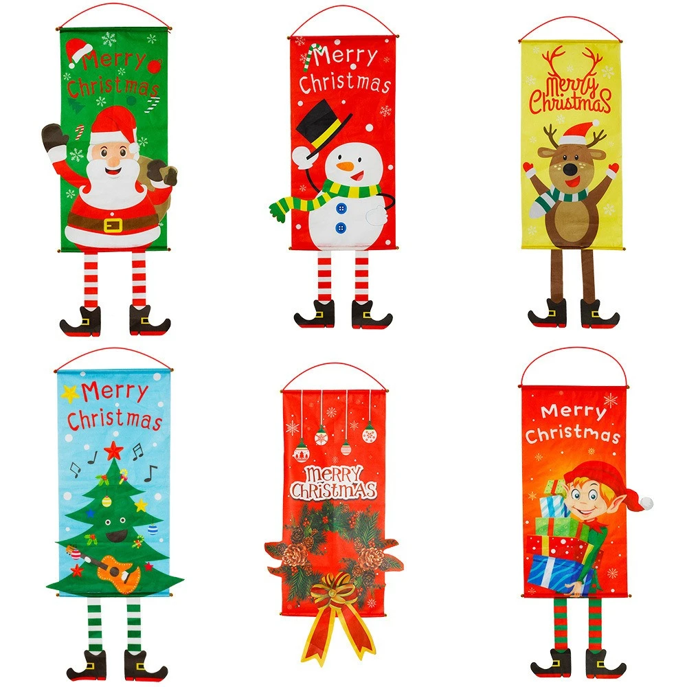 

Christmas Decorative Items Christmas Fabric Hanging Flags Window Display Hanging Pieces Wall Atmosphere Decoration Hanging Cloth