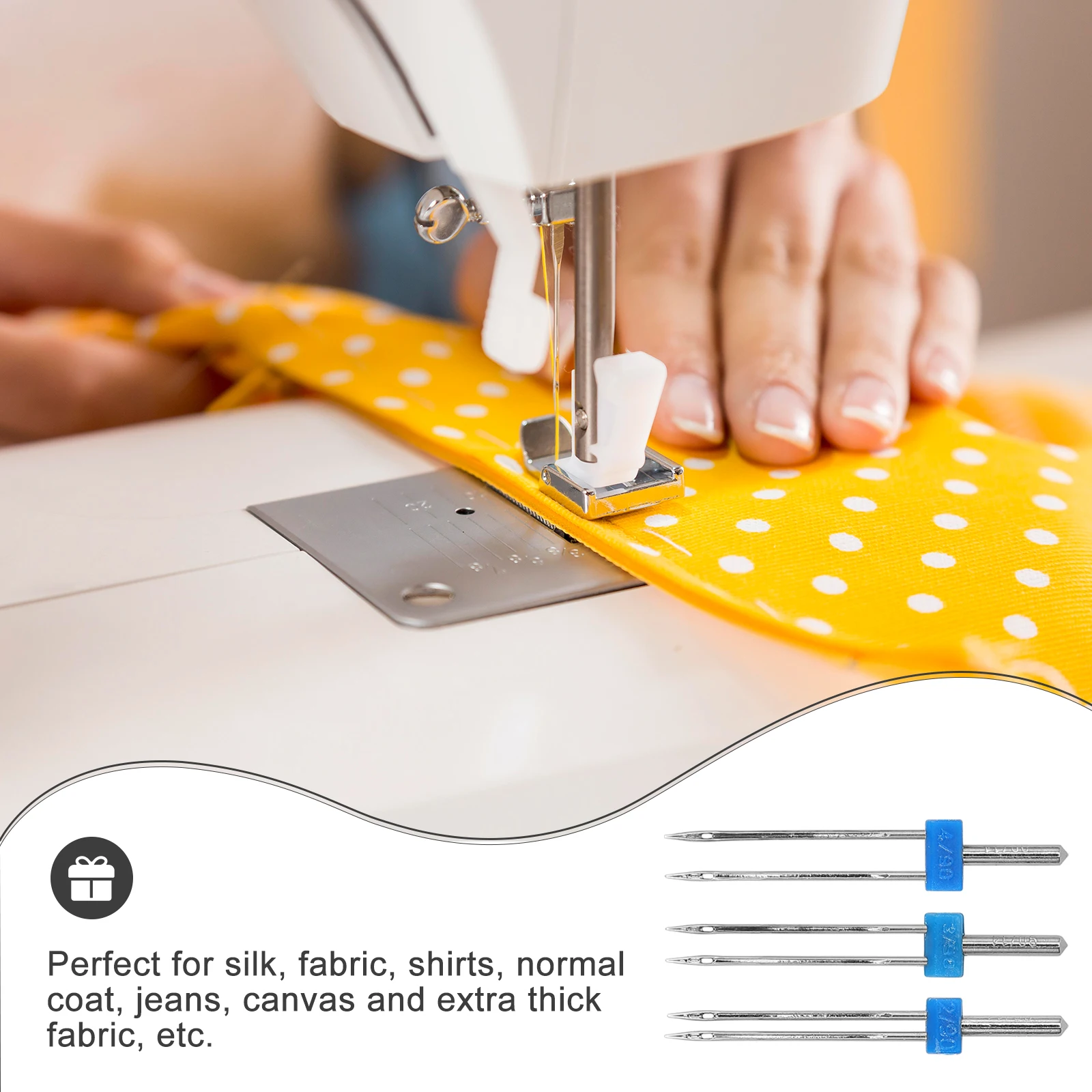 

9Pcs Sewing Machine Needle Set Professional Sturdy Metal Needles for Multi-Layer Fabric Shirts Coats Denim Crafts Long-Lasting