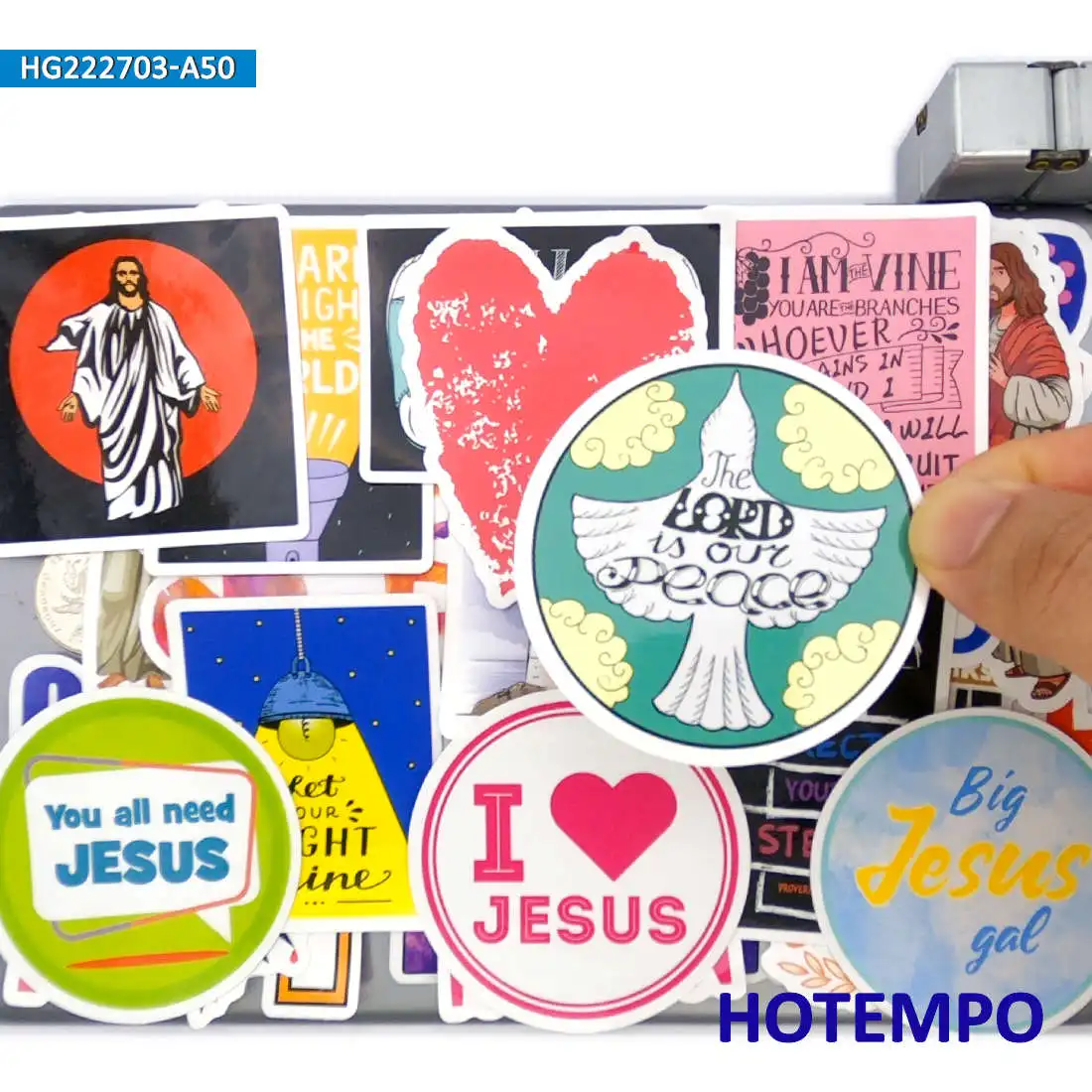 50PCS Love Peace Faith God Jesus Funny Slogan Waterproof Stickers for Phone Laptop Guitar Skateboard Bike Motorcycle Car Sticker