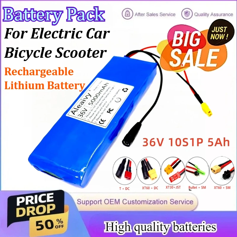 

Новый аккумулятор 36 В 10S1P 5000 мАч 5 Ач 18650 литий-ионный аккумулятор электрический автомобиль велосипед скутер 20A BMS 500 Вт