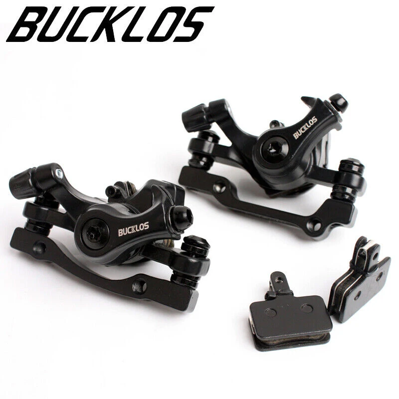 BUCKLOS Bicycle Disc Brake Caliper 160mm Front/Rear Line Pulling  Disc Brake Aluminum Alloy Mechanical Brakes Calipers MTB Part