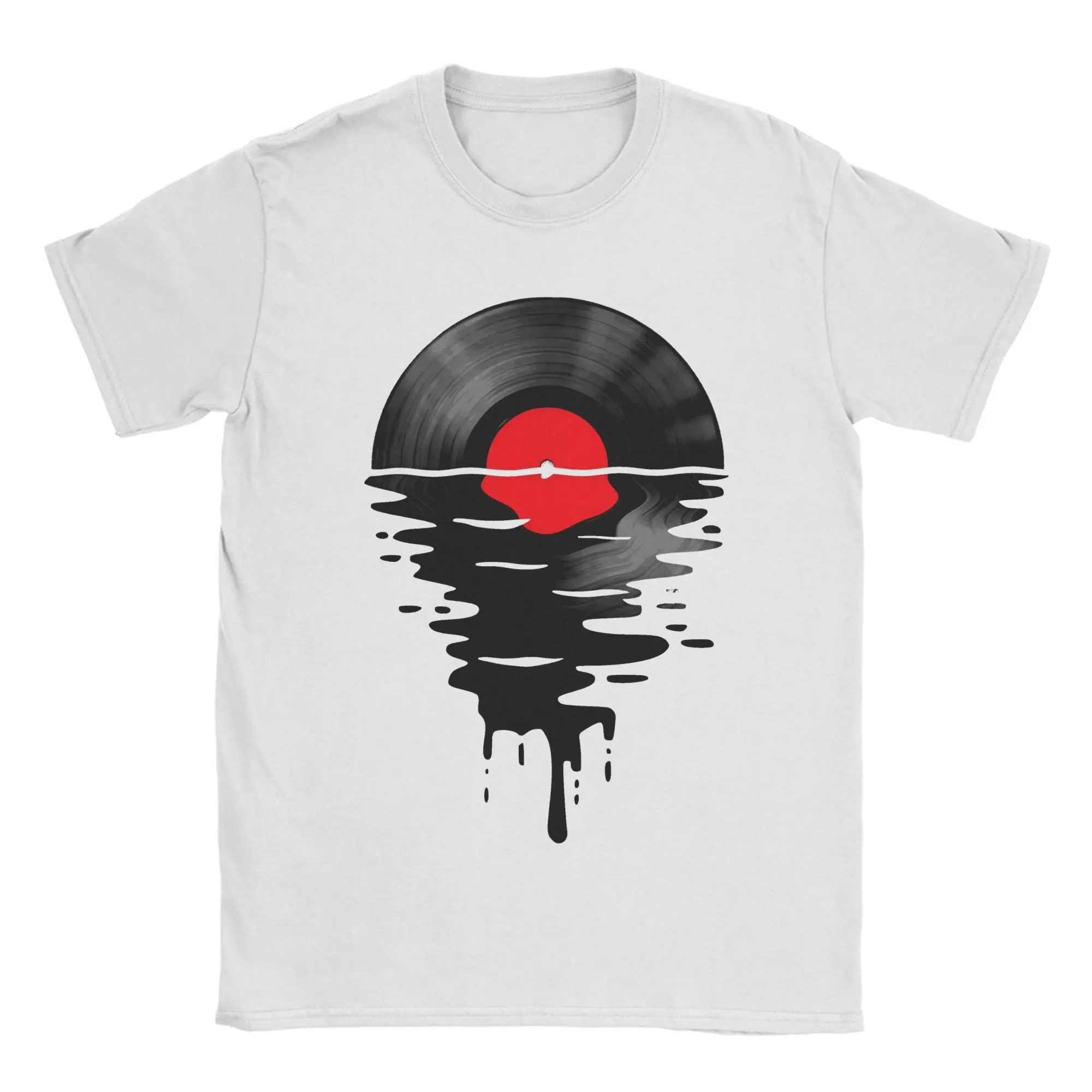 

Harajuku T Shirt Summer Vinyl LP Music Record Sunset Red Fashion T-Shirts Cotton Tee Men's Y2K Funny Pattern Short Sleeve Tops