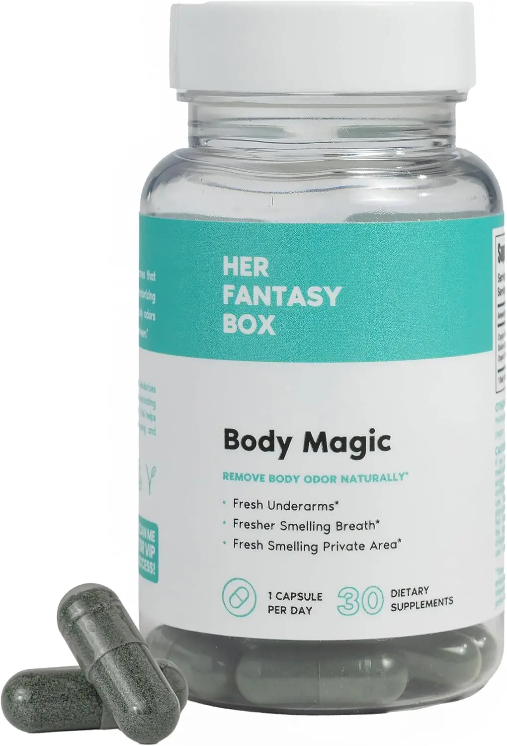 Her Fantasy Box | Body Magic | Chlorophyll Capsule - 30 Vegan Capsules for Detox, Digestion, Gut Health - Natural Energy Booster