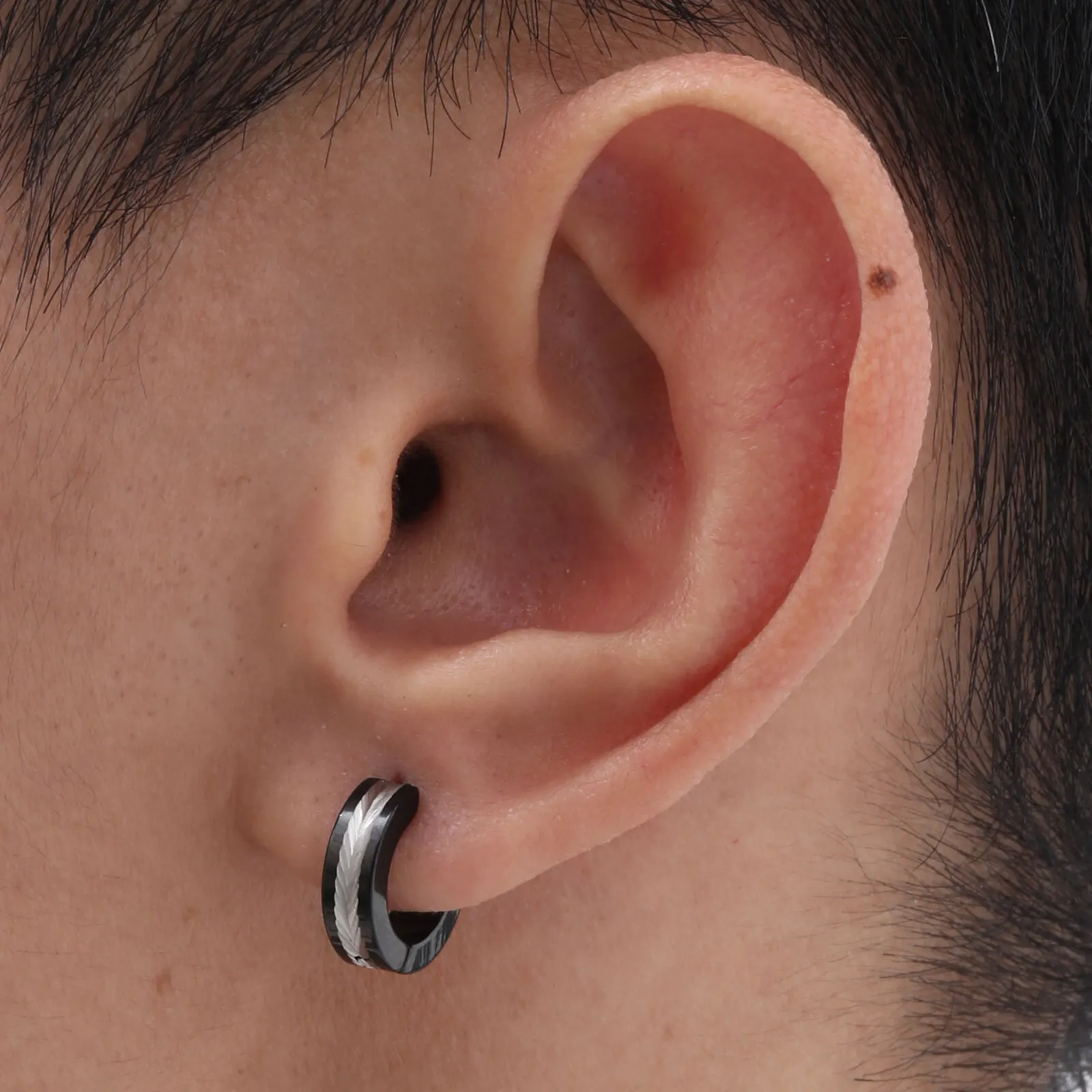 Stainless Steel Jewelry Hoop Earrings For Men Tone Huggies Earrings Gifts Dad Boyfriend Birthday Valentine's Day Gift