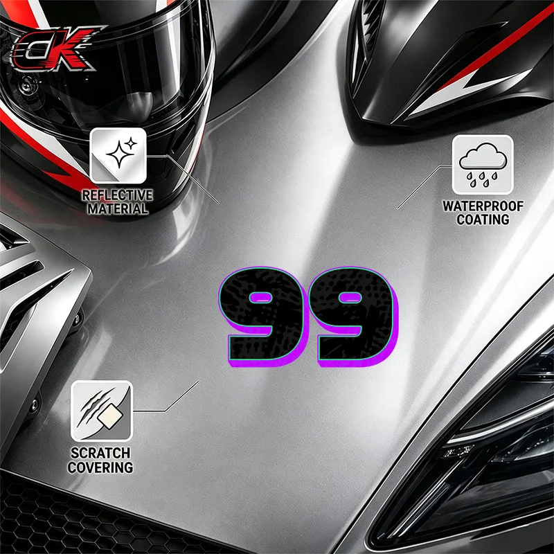 Creativity Car Stickers Car Number Sticker 99 Decalfor Car Pickup Motorcycle Laptop Auto Body Decoration