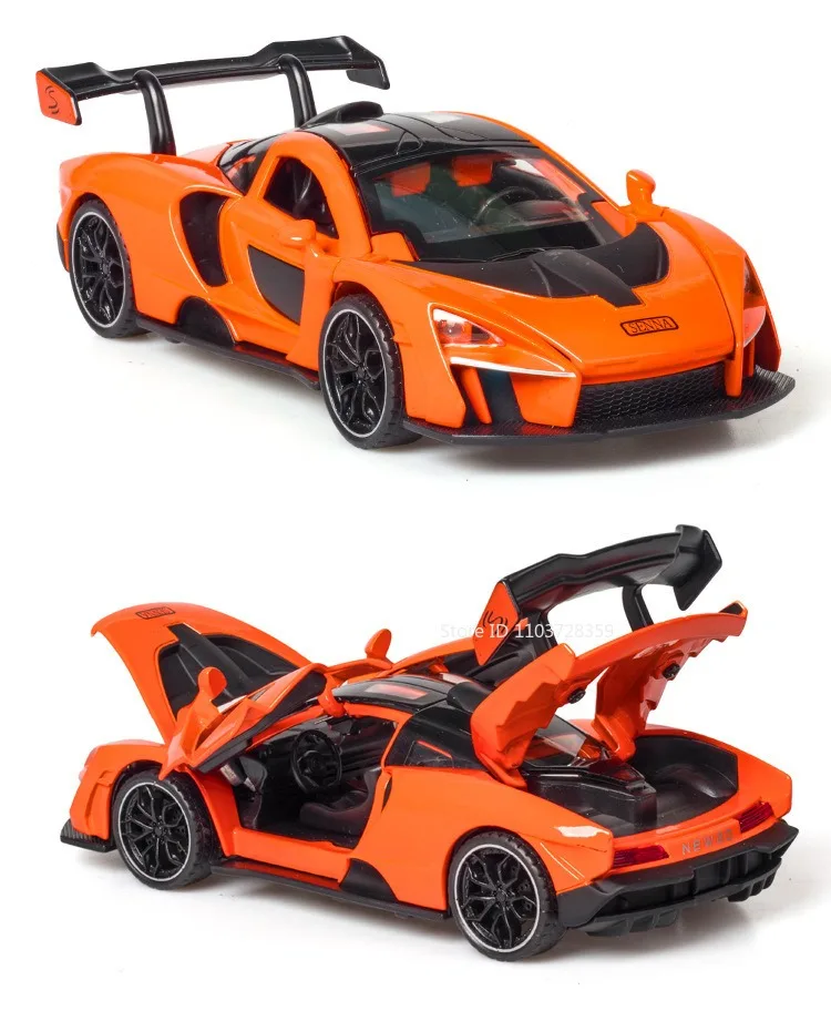 1:32 720S Senna Modell Spielzeug Sportwagen Legierung Druckguss Sound Licht Exquisite Innen Zurückziehen Supercar Modelle für Kinder präsentiert – Detail 22
