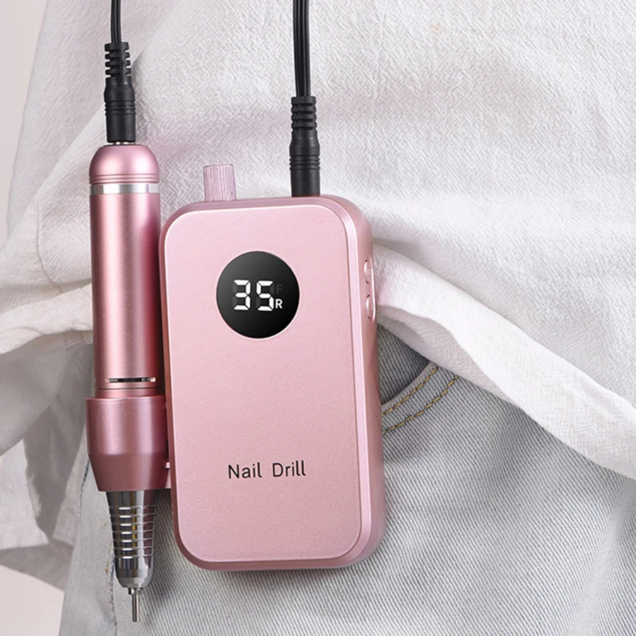 Professional 35000RPM Portable Electric Nail Drill Machine Display Nails Sander For Acrylic Gel Polish Rechargeable Nail Tool