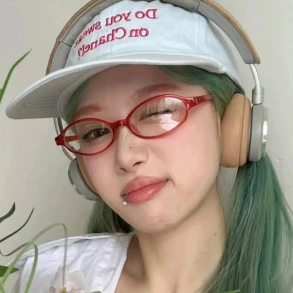 Ultralight Y2K Anti Blue-ray Glasses Retro Lightweight Oval Glasses Transparent Ins Small Frame Eyewear Unisex