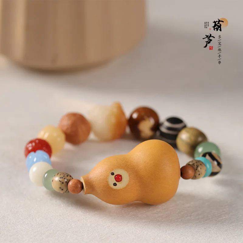 

Ручные буддийские бусины с красным носом и тыквой, китайский тренд, браслет на палец, культурный игровой стиль, ручная нить