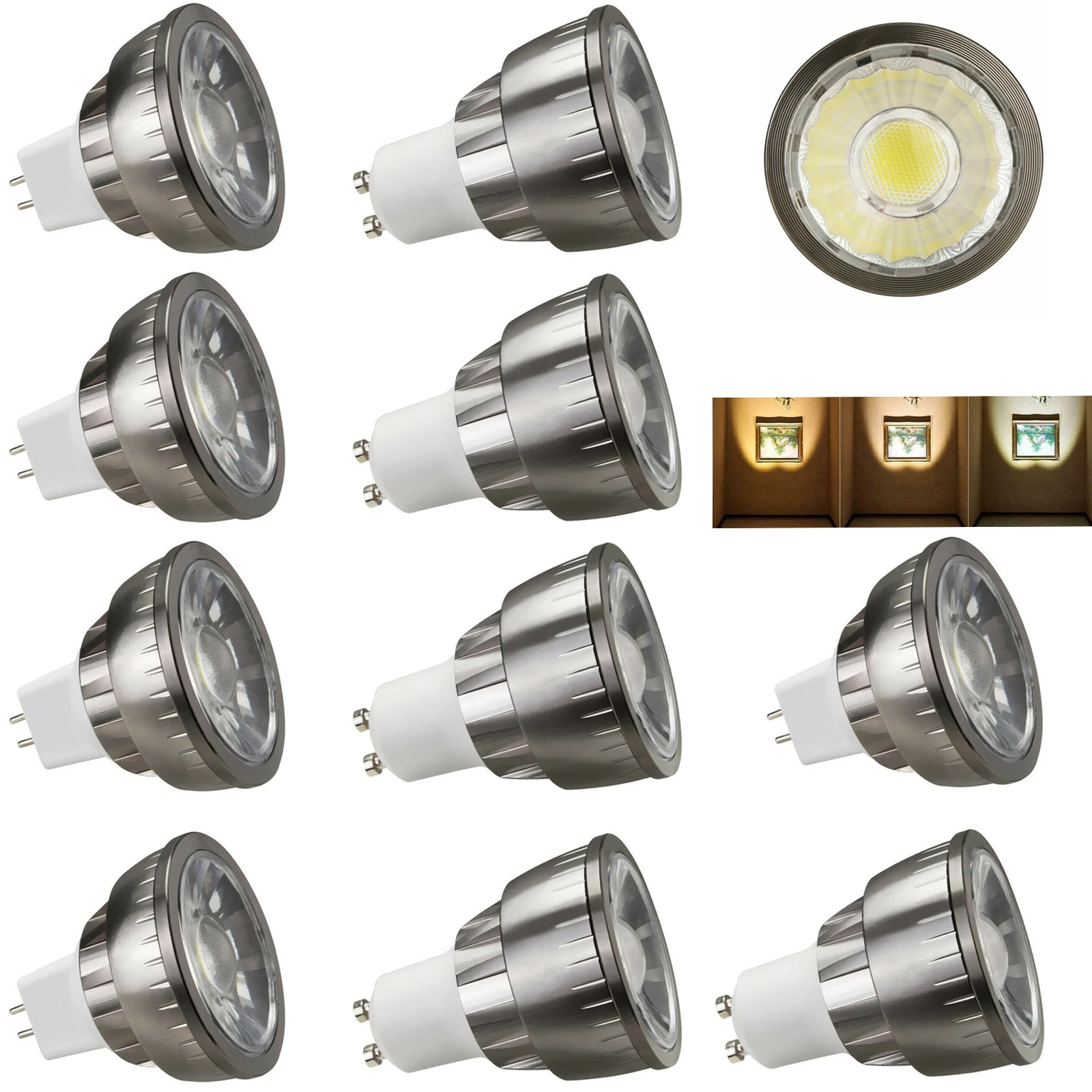 

10PCS Brightness LED COB Spotlight 6W 9W 12W E26 E27 MR16 GU10 GU5.3 Light Bulb 12V AC 220V 110V Spot light Lamp Warm Cool White