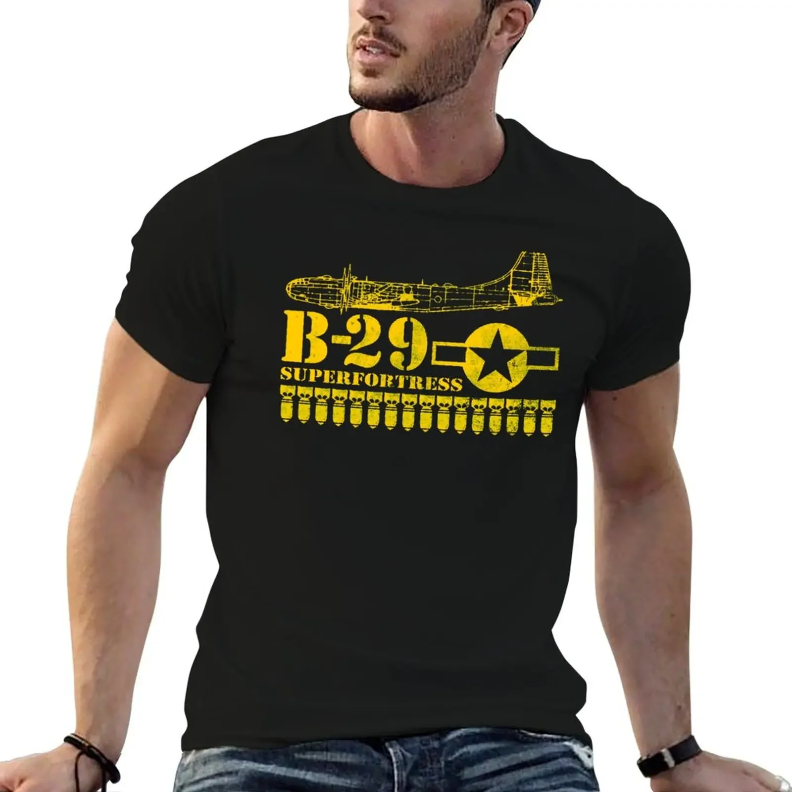 B-29 Superfortress Bomber (distressed) T-Shirt vintage clothes anime stuff anime clothes sweat shirts, men