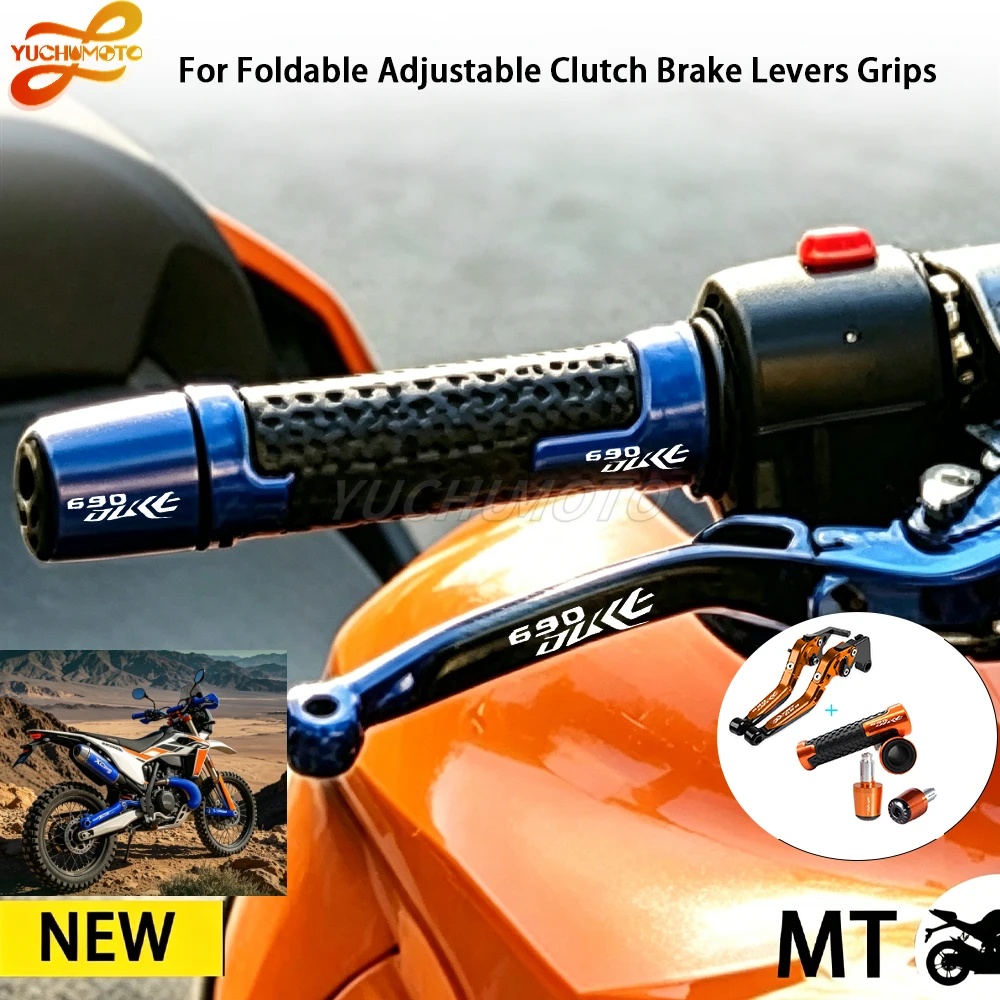 Motorcycle CNC Adjustable Brake Clutch Levers For 690 Duke SMC SMC-R Enduro R 2014-2022 Brake Lever Set Levers Handlebar Grips