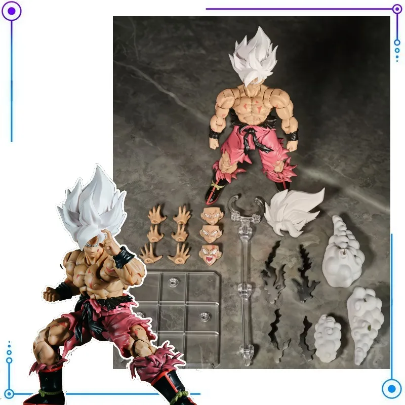 

In Stock Dragon Ball Super Saiyan Goku White-Haired Goku Weekly Color Action Figure Model Toy Anime Character Desktop Decoration