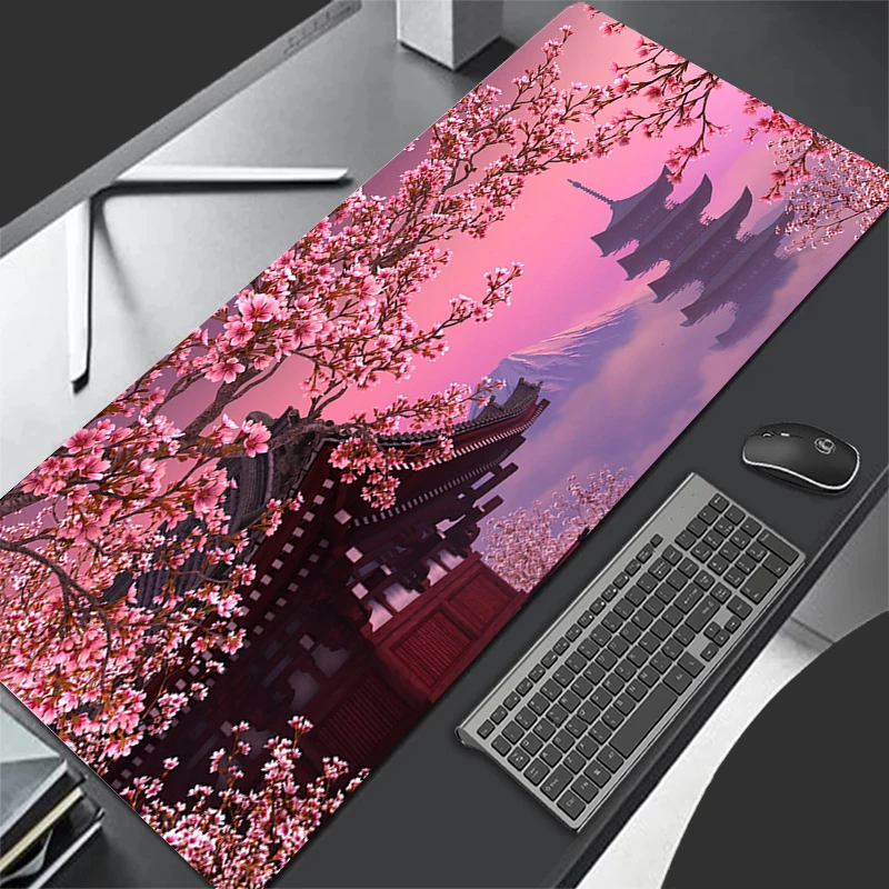 لوحة الماوس الألعاب الكمبيوتر المحمول ألعاب الكمبيوتر لوحة المفاتيح حصيرة مكتبية فوجي جبل زهر الكرز معبد في اليابان Dask حصيرة لوحة الماوس هدية #1