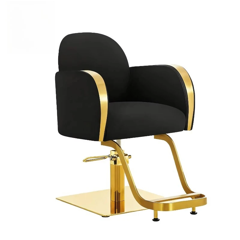 Black Adjustable Swivel Modern Stainless Steels Fashionable Haircut Salon Chair Hair Salon Barber Chairs