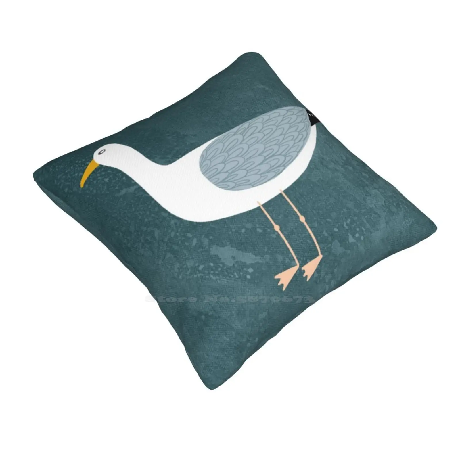 Seagull Standing Pillowslip Pillowcase Ocean Birds Beach Shore Seaside Slightlysarcasticcreatures Nicsquirrell Ornithology