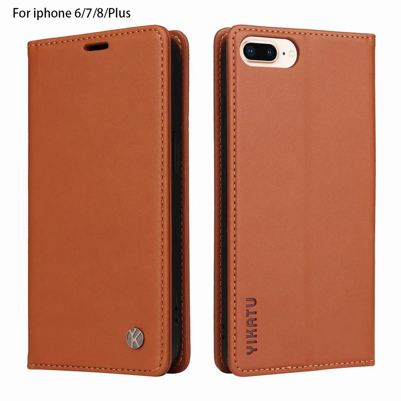 Case For Iphone 6 7 8 Plus Magnetic Attraction Flip Cover for iphone 6s 7plus 8plus Leather Wallet Phone Cases For Iphone 6 plus