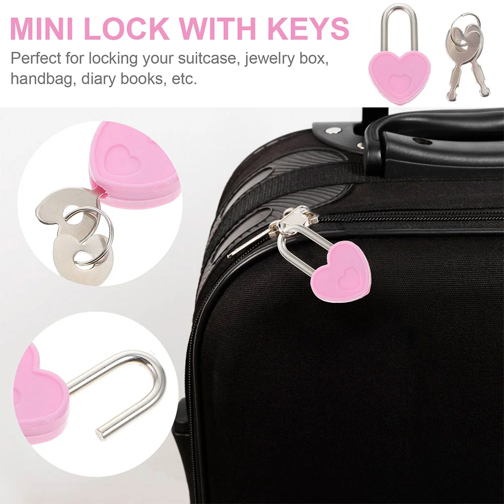 20 Sets Heart Lock Diary Lovers Padlock Combination for Locker Alloy Mini Suitcase