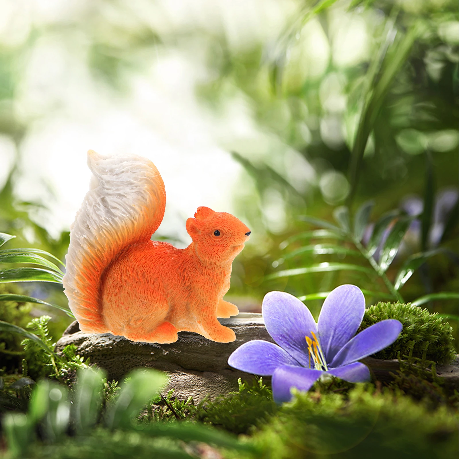 

2 Pcs Squirrel Simulation Ornament Garden Ornaments Small Figurine Animal Mini Figurines Decoration Model Resin