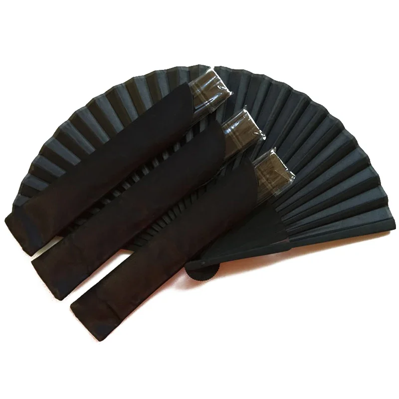 Chinese Style Black Hand Fan Vintage Folding Fans Wedding Party Favor Supplies Chinese Dance Home Party Folding Decorative Fans