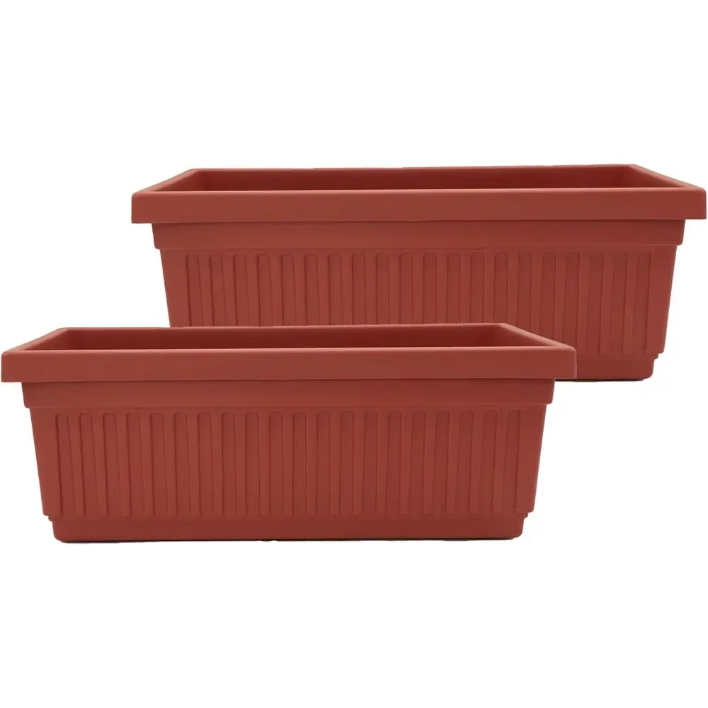 

24-дюймовый подоконный ящик-кашпо в венецианском стиле, 2 шт., с дренажной заглушкой, УФ-стойкий пластик для использования внутри и снаружи помещений, подходит для газонов.