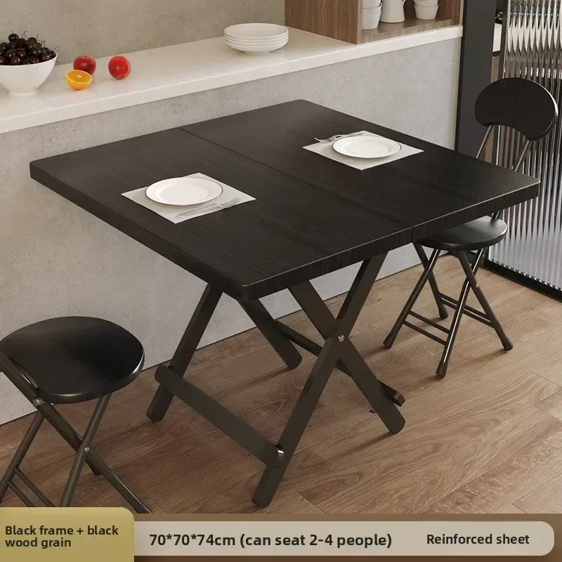 # Outdoor Foldable Dining Set Portable Rectangular Wood Stall  with Chairs Included Kitchen Dining Only Table