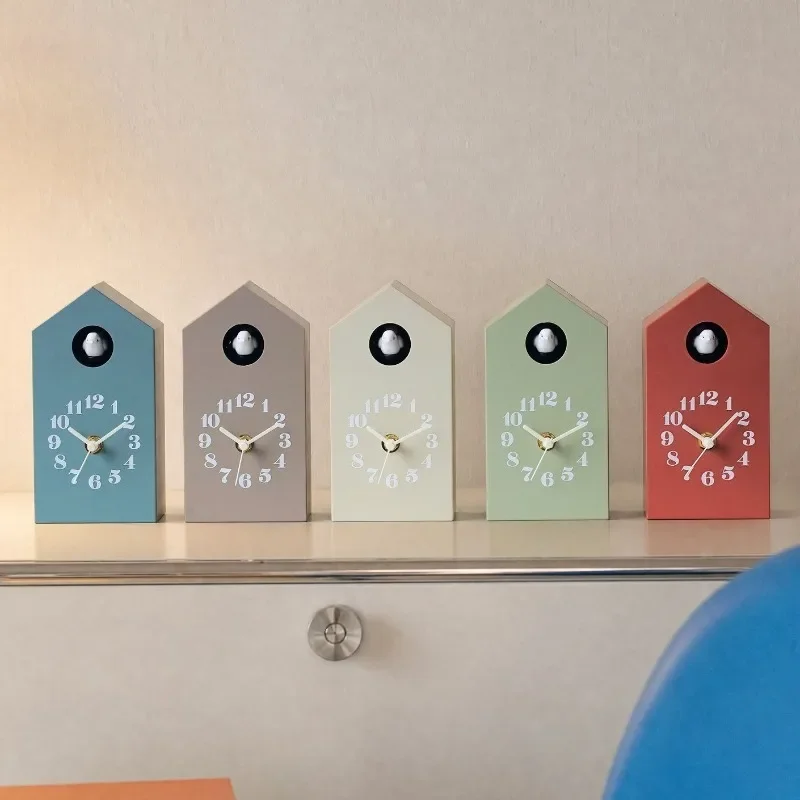 Colorful Cuckoo Clocks Silent Bird House Table Clock Hourly Chiming Modern Cute Decoration Desk Clock Living Room Wall Clocks