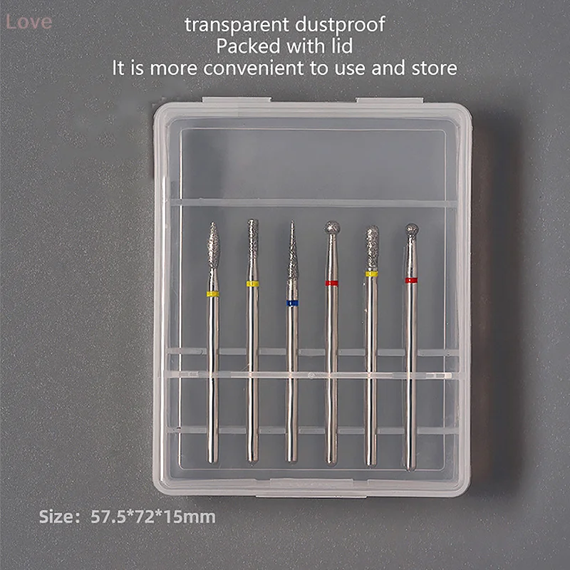 หัวเจียรเล็บ 6 ชิ้น/ชุด อุปกรณ์ขัดเล็บไฟฟ้า เครื่องมือทำเล็บ ตะไบเล็บ หัวเจียรสำหรับเครื่องเจียรเล็บ