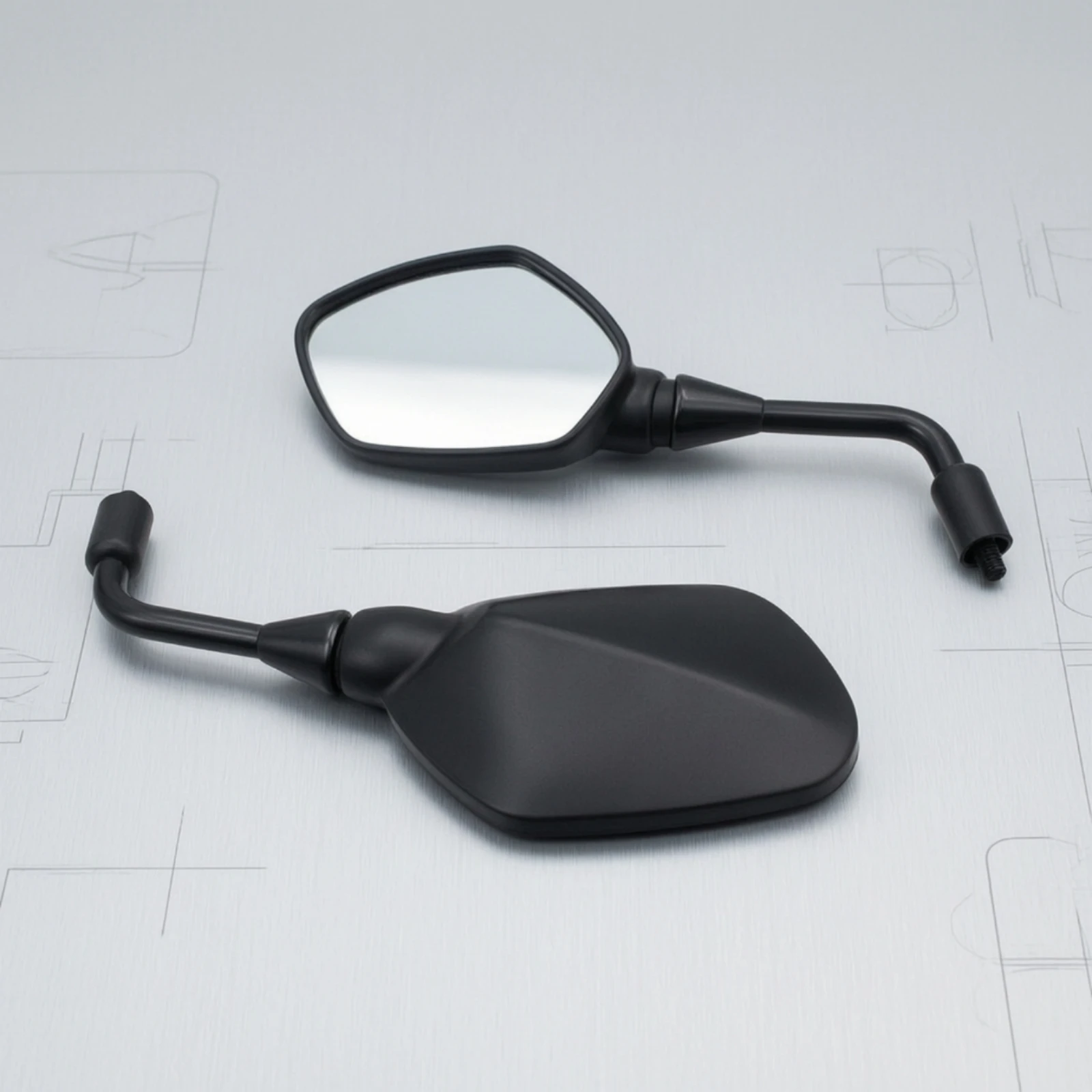 Motorcycle Side Mirrors Replacement Motorcycle Rearview Mirrors Mirror Black Easy Install for Motorcyclists