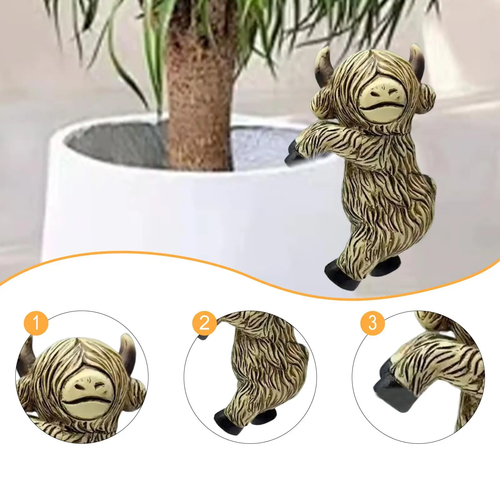 Hanging Animal Statue Resin Pot Climbing Sculpture Planter Edge Decor for Living Room Office Courtyard Indoor Plants Home