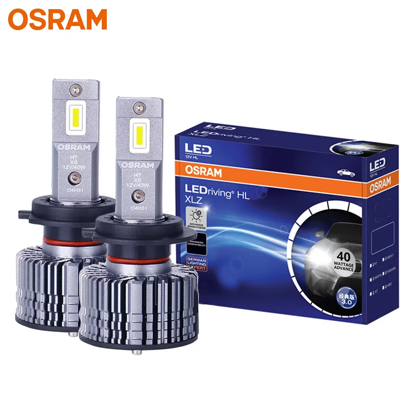 OSRAM Upgarde LED Fog Light XLZ CLASSIC 3.0 LED H7 Car Headlight 12V 40W Bright Hi/Low Beam 6000K White LED Lamp 2 peices