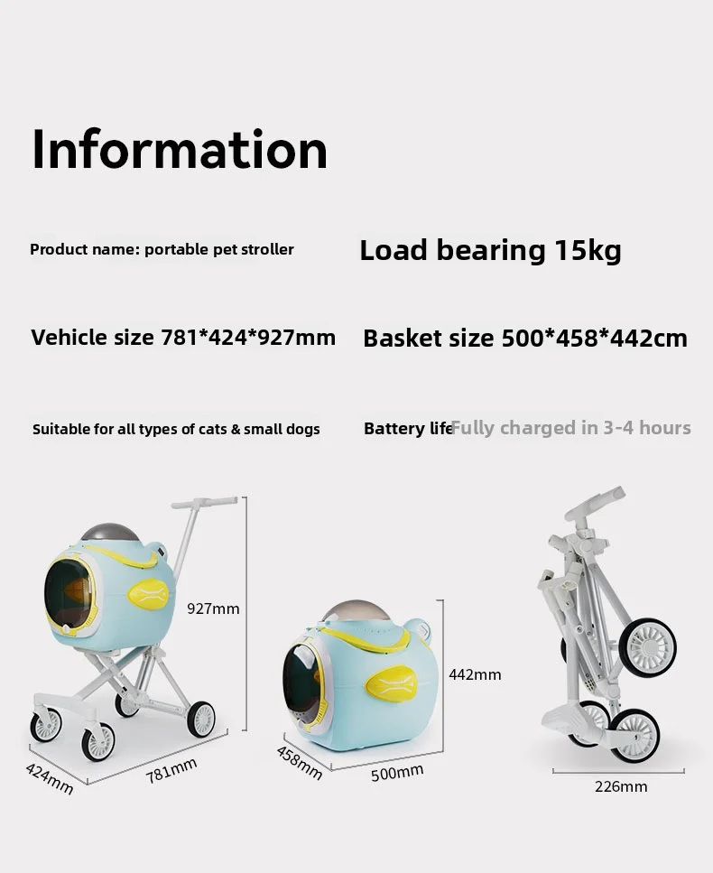 Large Size Aluminum Dog Trolley Portable Pet Stroller Dog Show Cage 4 Wheels Pet Carriers